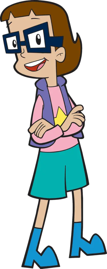 Cartoon Girl Character Wearing Glasses