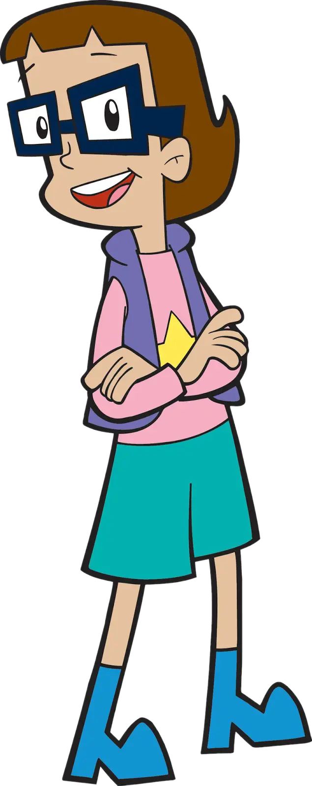 Cartoon Girl Character Wearing Glasses
