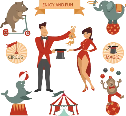 Circus Performers and Animals