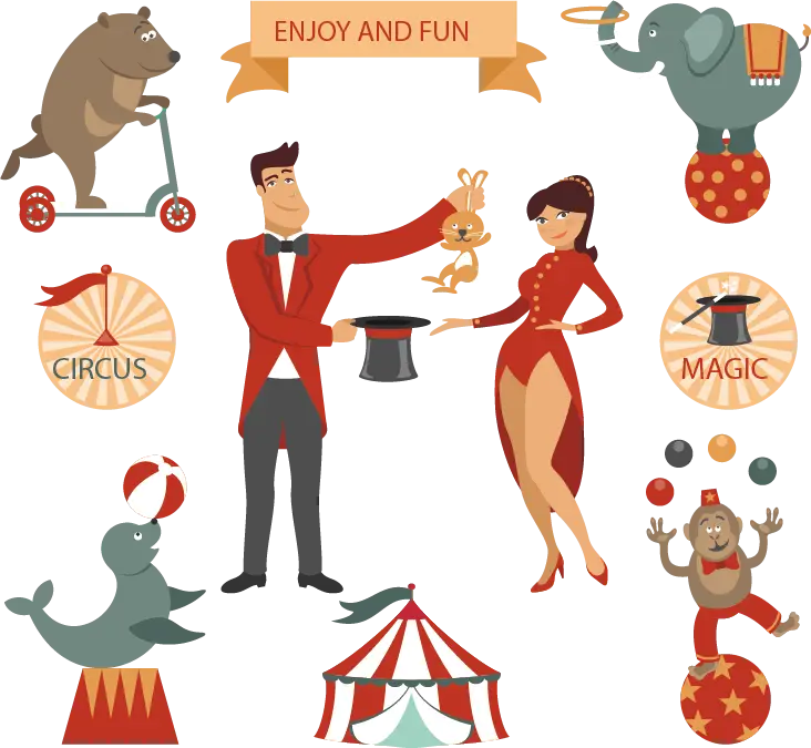 Circus Performers and Animals