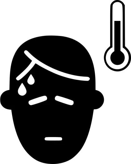 Sweating Face Icon with Thermometer