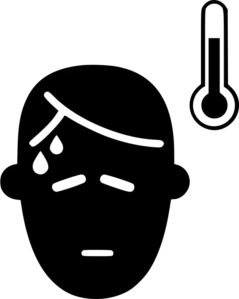 Sweating Face Icon with Thermometer