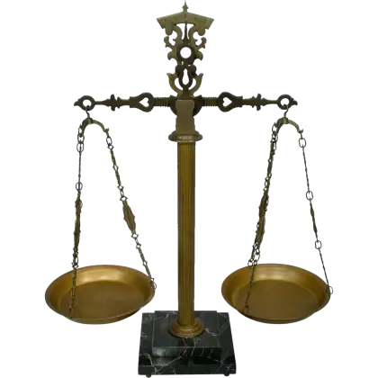Golden Balance Scale for Justice Concept