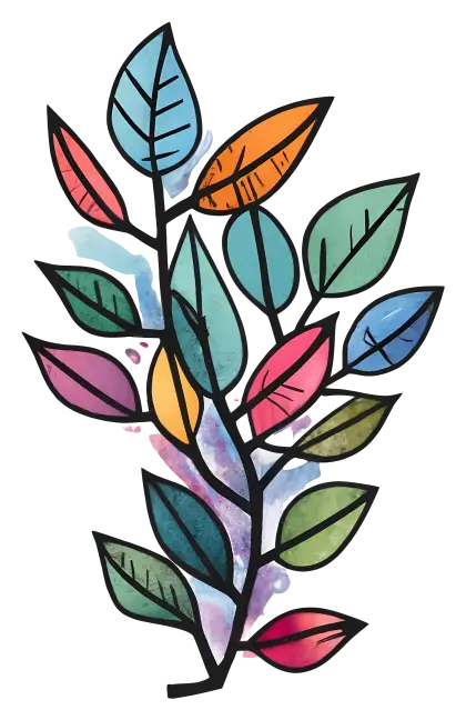 Colorful Illustration of Artistic Leaves