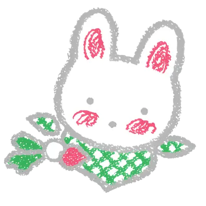 Cute Bunny with Holly in Doodle Style