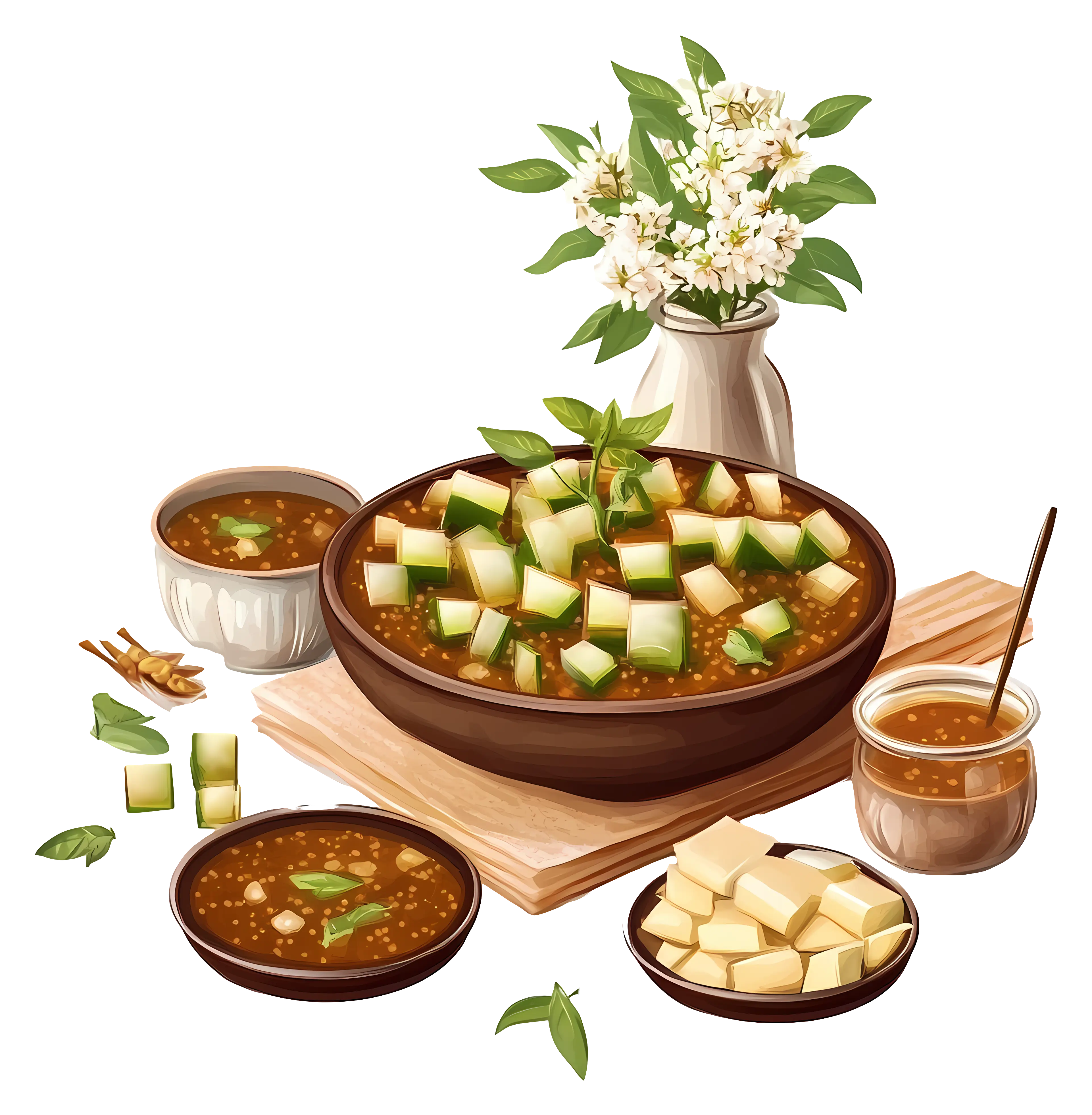 Bowl of Tofu with Herbs