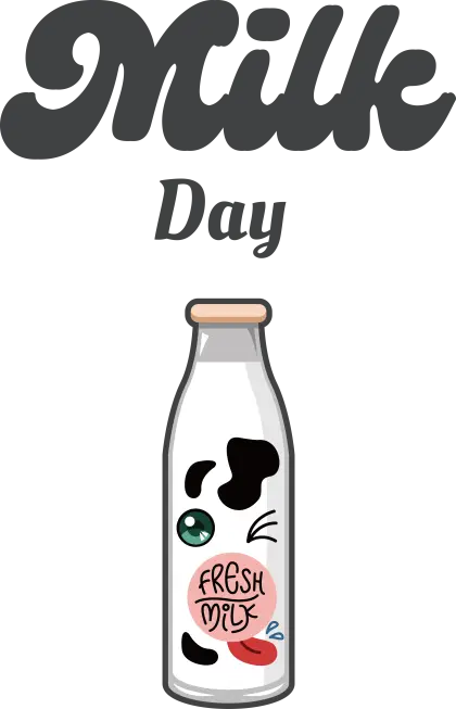 Fresh Milk Bottle Illustration for Milk Day