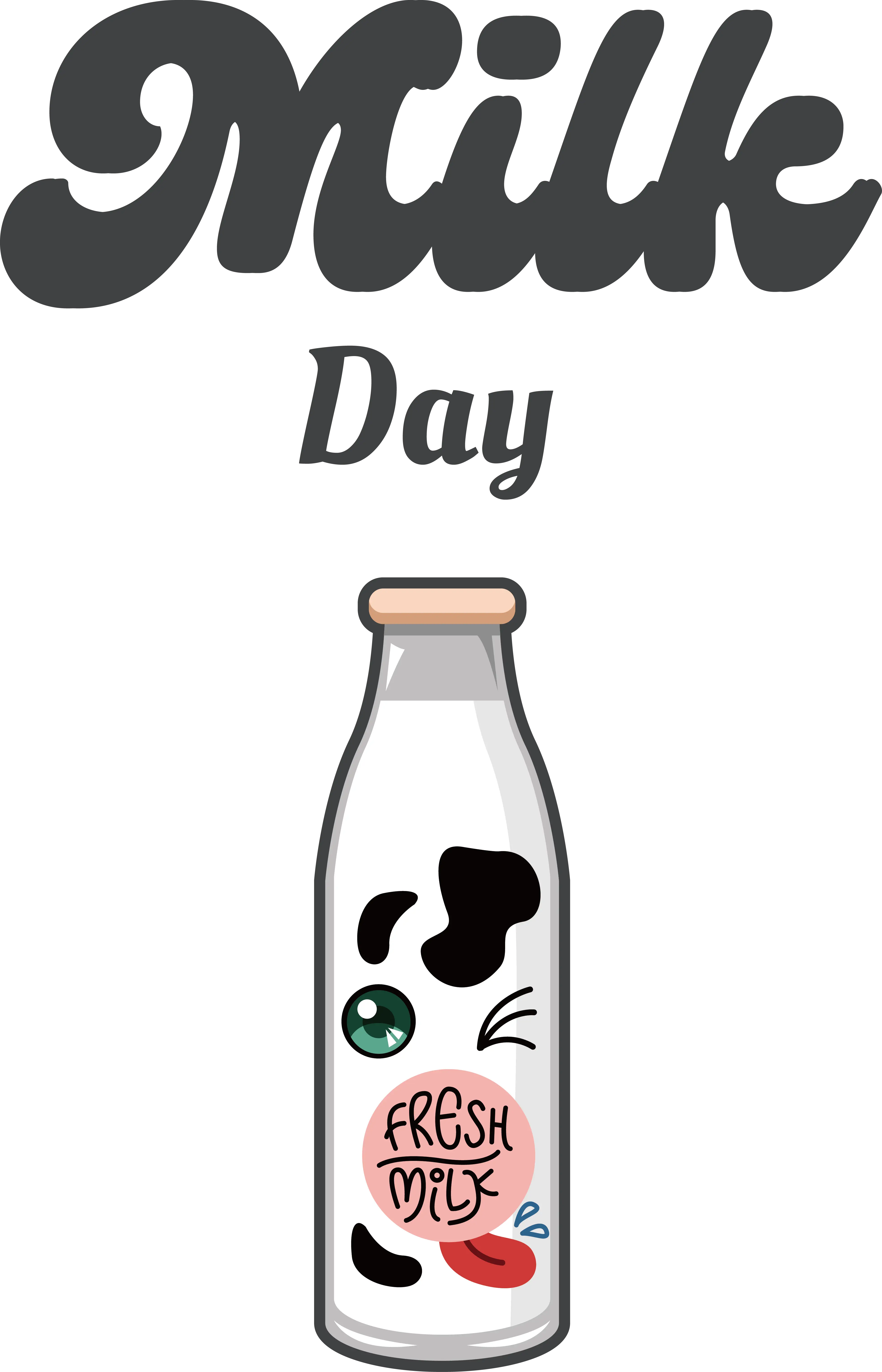 Fresh Milk Bottle Illustration for Milk Day