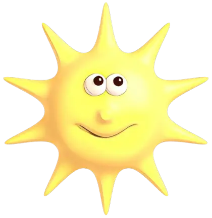 Smiling Cartoon Sun Illustration