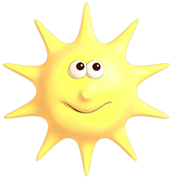 Smiling Cartoon Sun Illustration