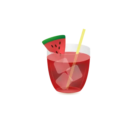 Refreshing Watermelon Drink with Ice Cubes