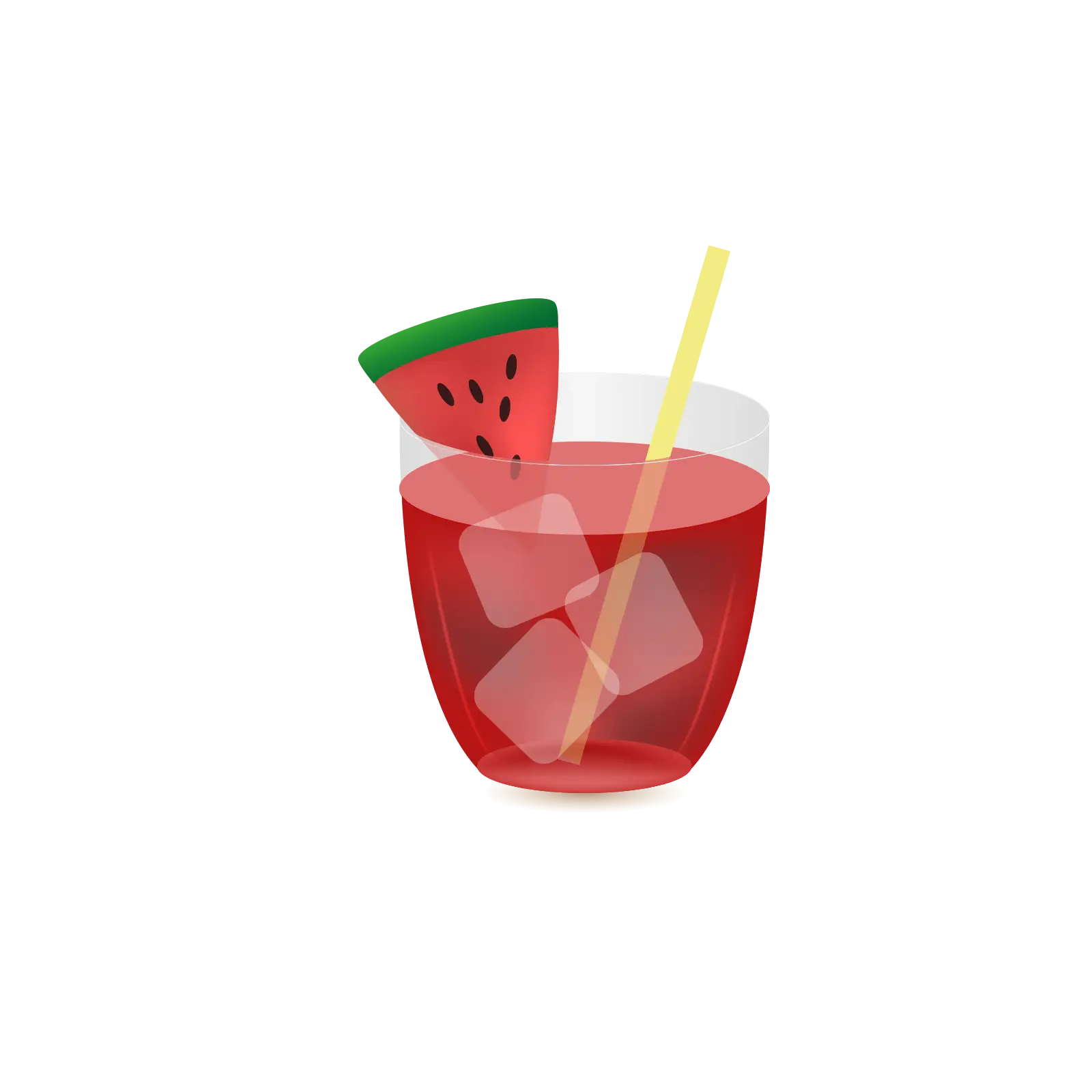 Refreshing Watermelon Drink with Ice Cubes