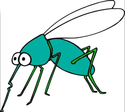 Funny Cartoon Mosquito Illustration with Big Eyes