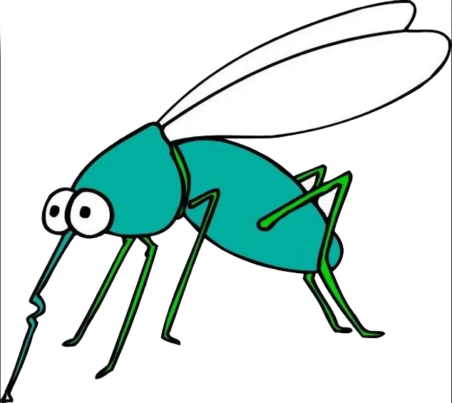 Funny Cartoon Mosquito Illustration with Big Eyes