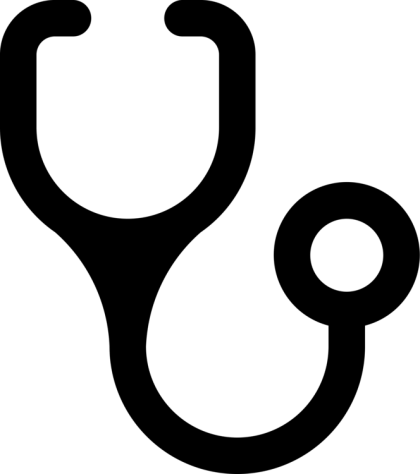 Black Stethoscope Icon for Medical Concepts