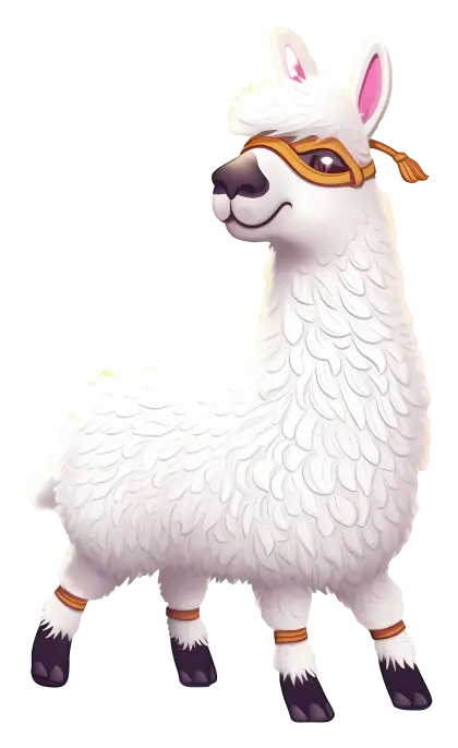 Cute Llama with Mask