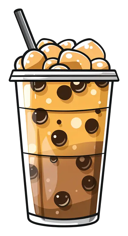 Delicious Bubble Tea Cartoon Illustration