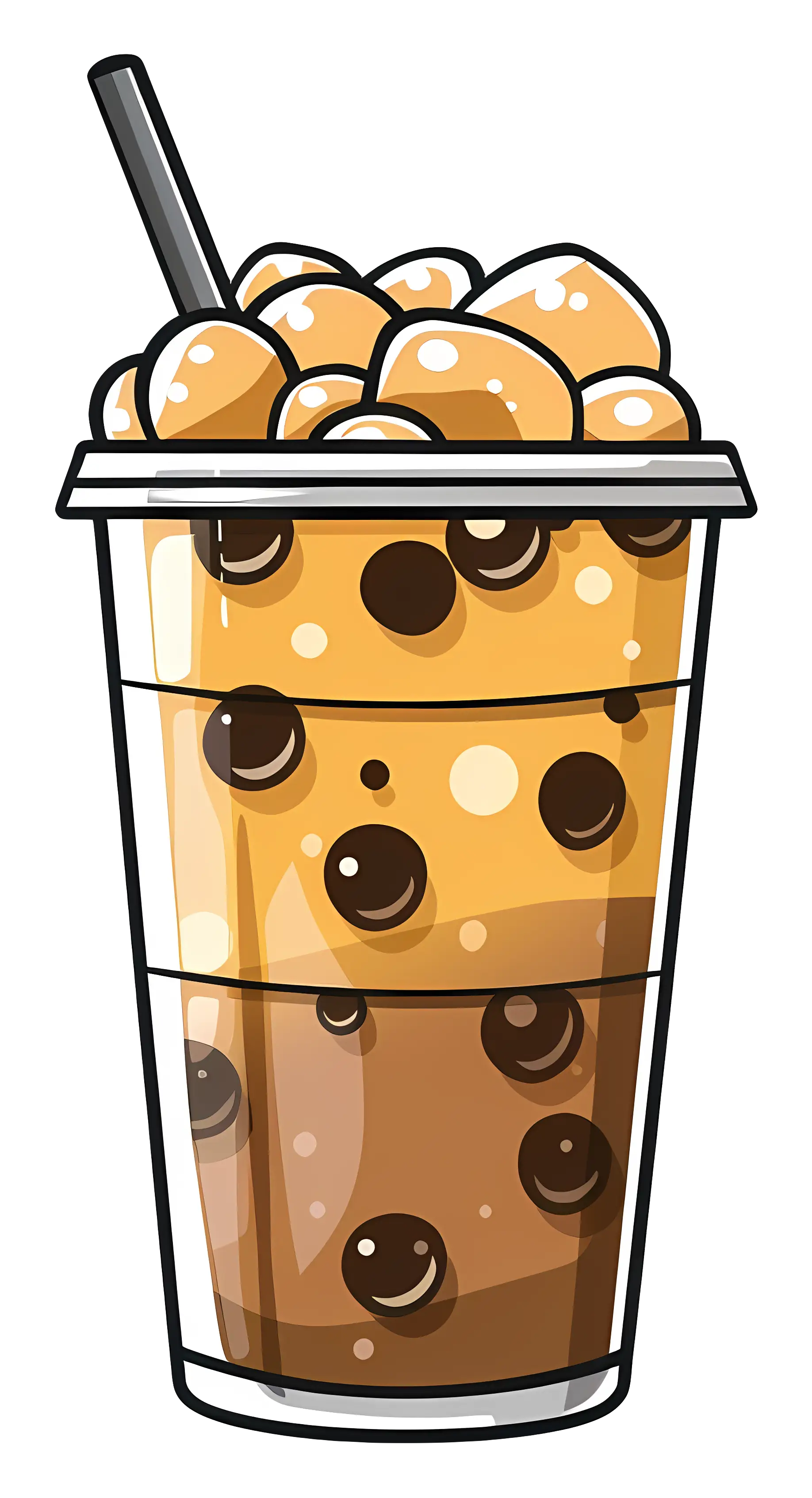 Delicious Bubble Tea Cartoon Illustration