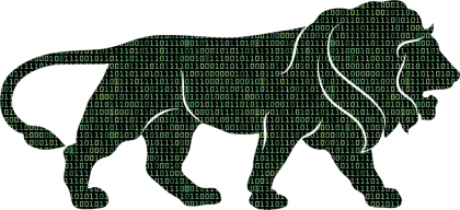 Digital Binary Code Lion