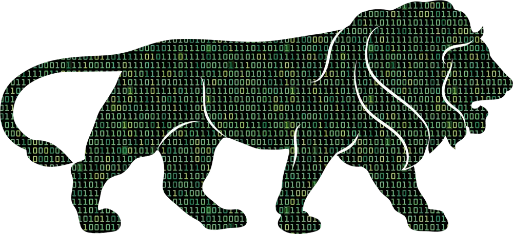 Digital Binary Code Lion