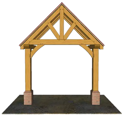 Rustic Wooden Porch Frame Design
