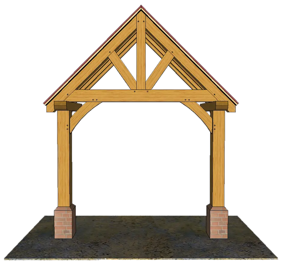 Rustic Wooden Porch Frame Design