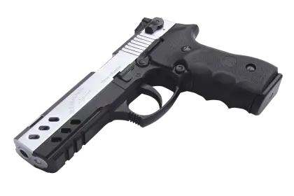 Compact Black and Silver Handgun