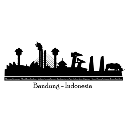 Bandung Indonesia City Skyline Silhouette