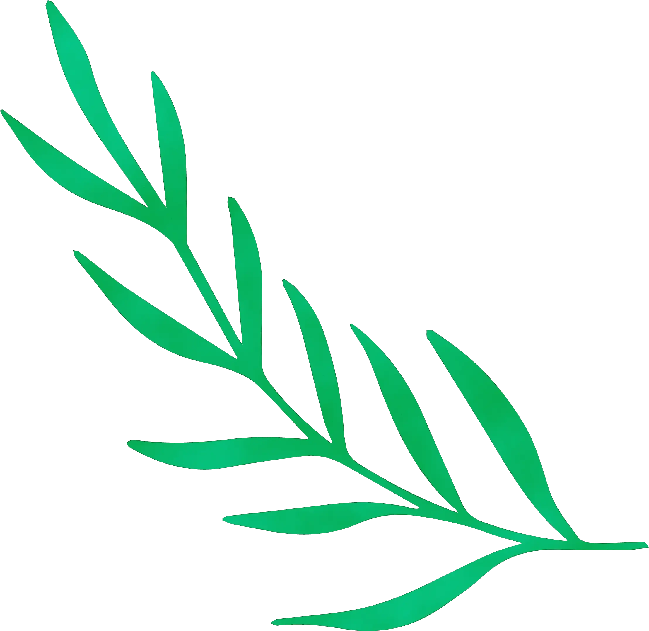 Simple Green Leaf Branch Design