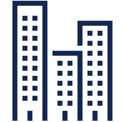 Blue Illustration of Urban Buildings