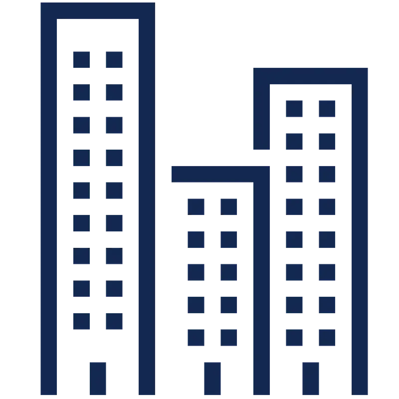 Blue Illustration of Urban Buildings
