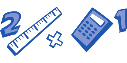 Mathematics Illustration with Ruler and Calculator