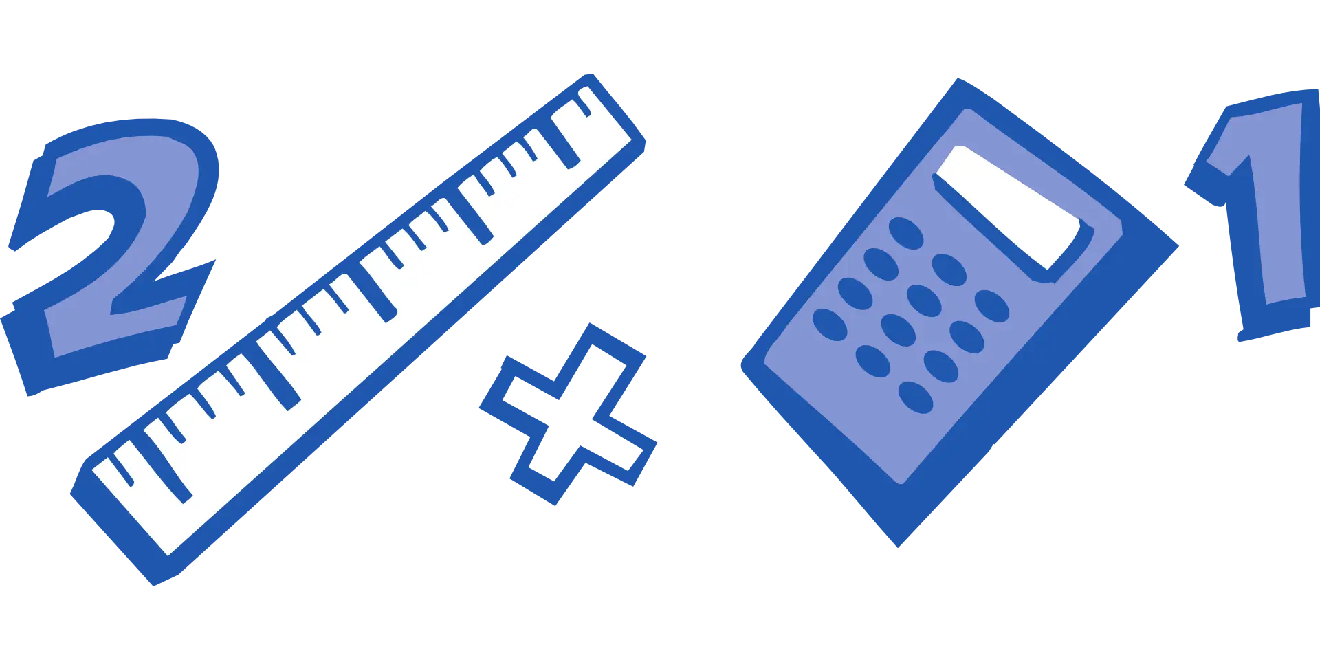 Mathematics Illustration with Ruler and Calculator