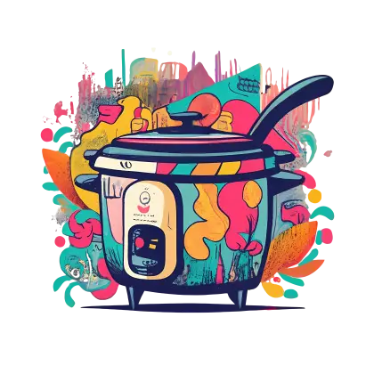 Colorful Rice Cooker with Artistic Design