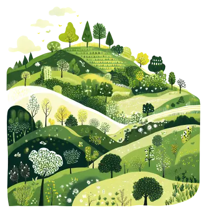 Green Landscape Illustration