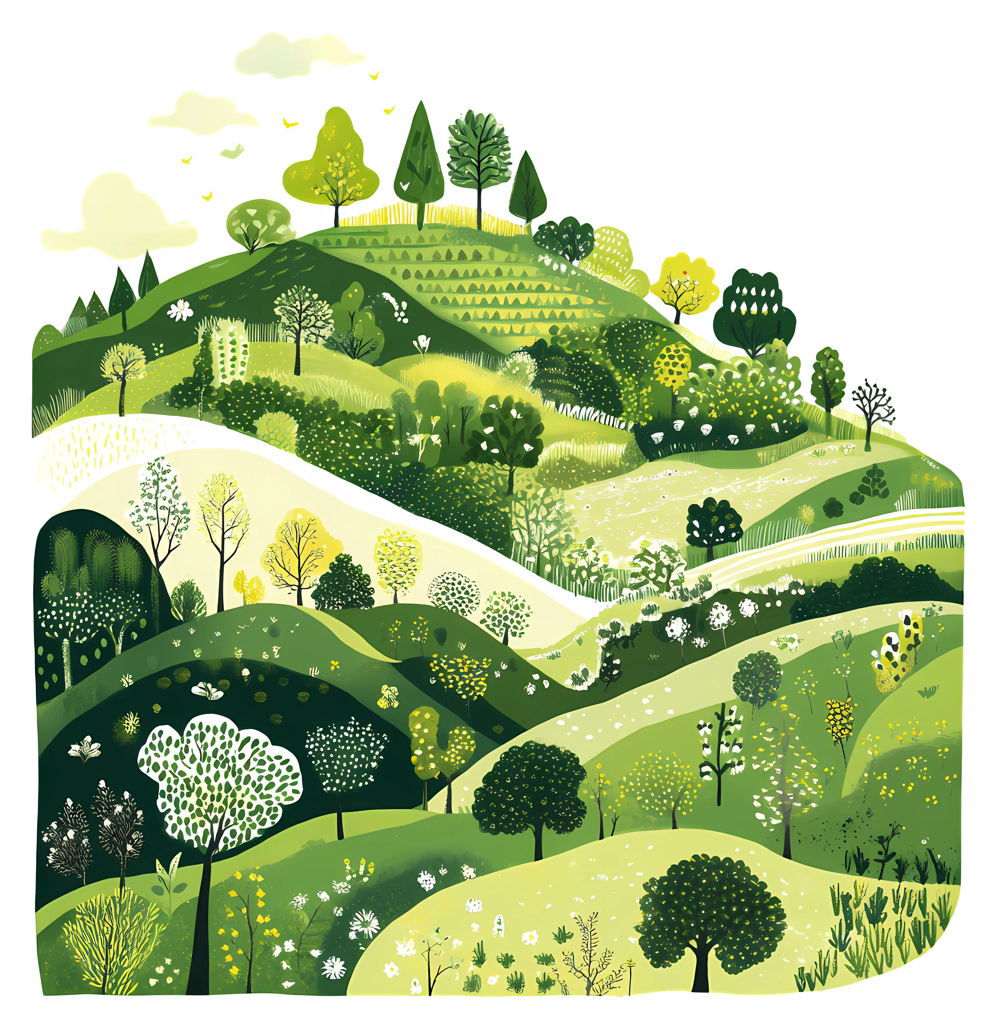 Green Landscape Illustration