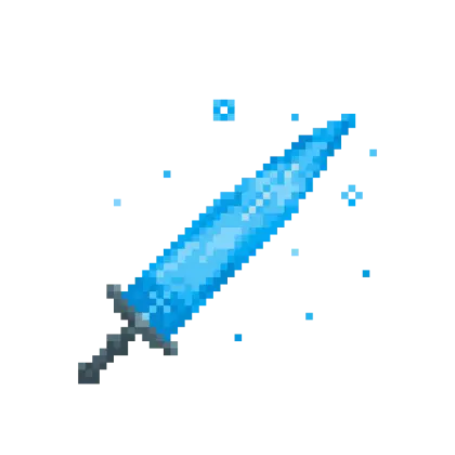 Pixelated Blue Sword