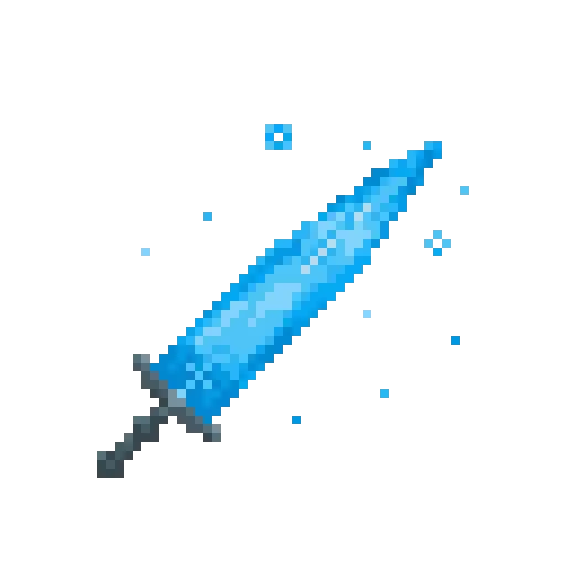 Pixelated Blue Sword