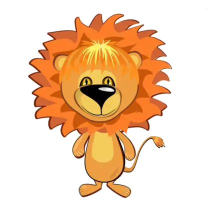 Adorable Cartoon Lion Character