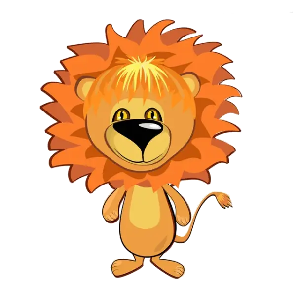 Adorable Cartoon Lion Character