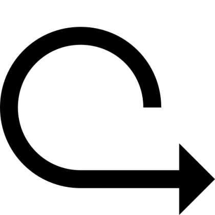Black Arrow Curve Icon Symbol