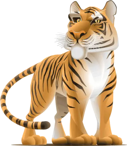 Majestic Cartoon Tiger Illustration
