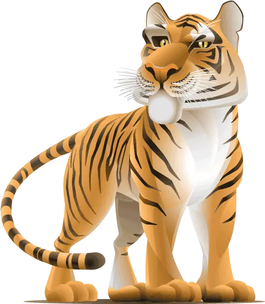 Majestic Cartoon Tiger Illustration