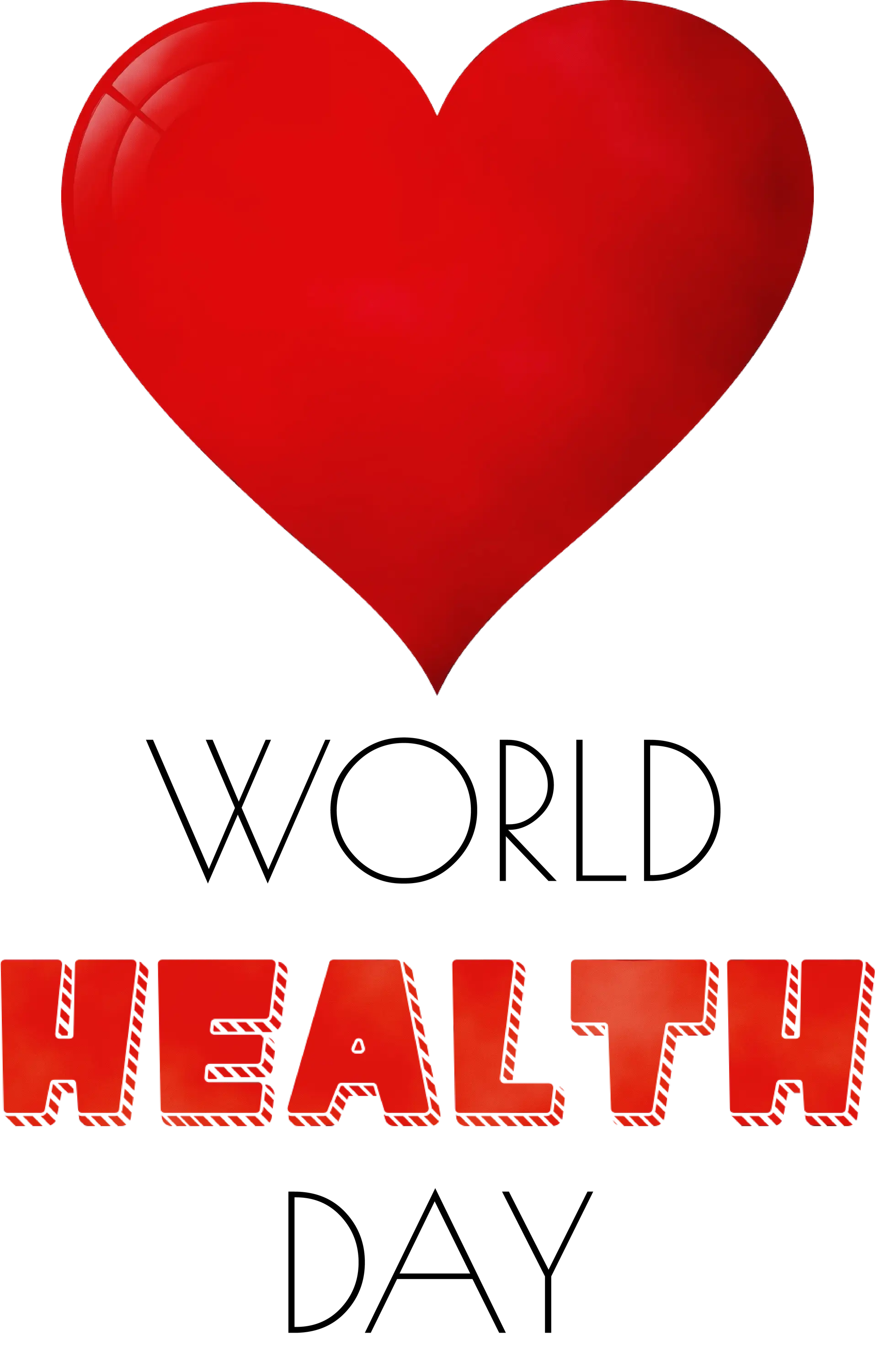 Red Heart with World Health Day Text