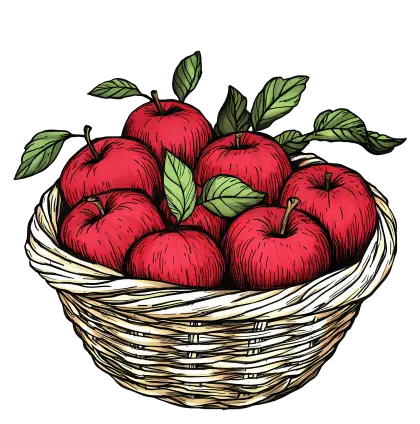 Basket of fresh red apples