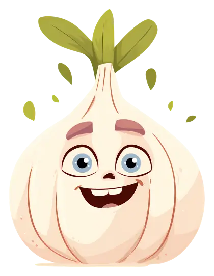 Smiling Cartoon Garlic