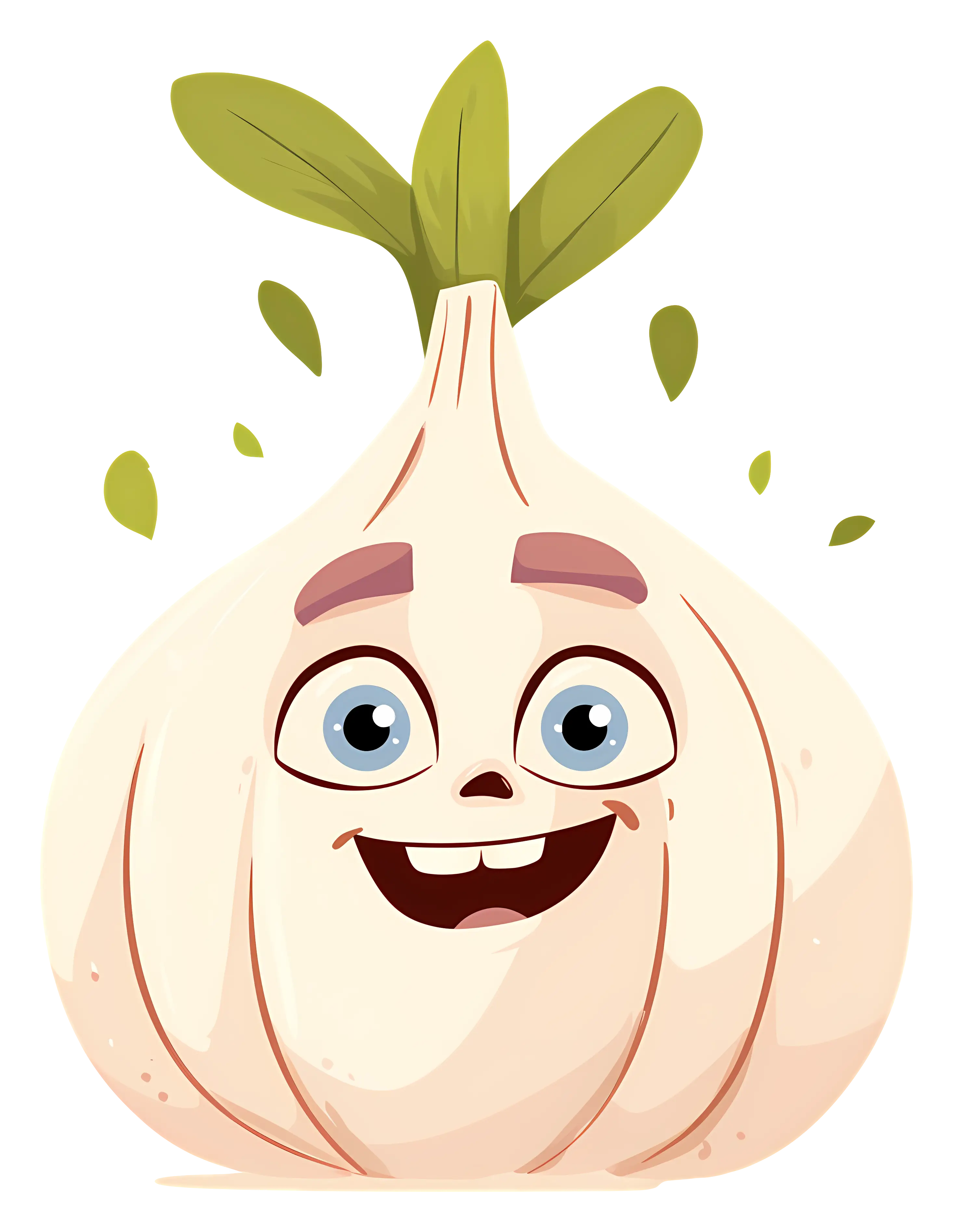 Smiling Cartoon Garlic