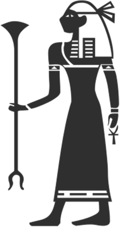 Ancient Egyptian Silhouette with Staff