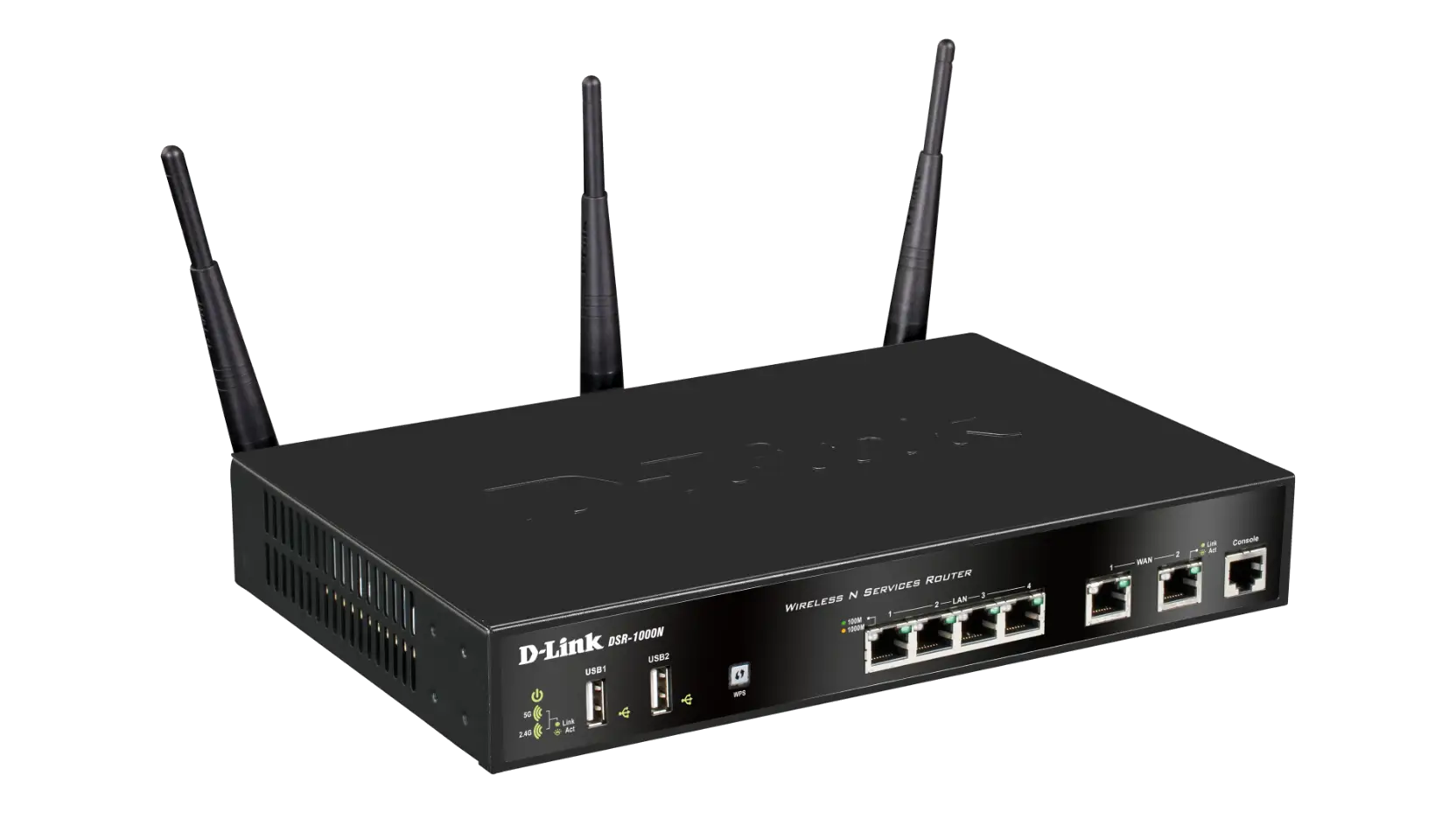 Black Wireless Wi-Fi Router with Antennas