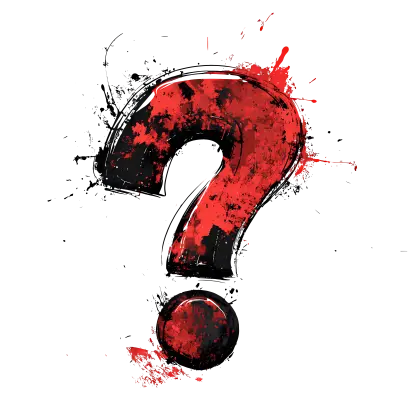 Grunge Style Red Question Mark